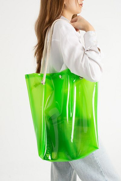 Moda Devrin Green Women's Beach Bag Tpu Transparent Beach Bag