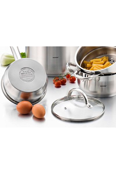 Bergner Cookware Set Of 4 Pots With Lids Stainless Steel Induction Oven Gourmet