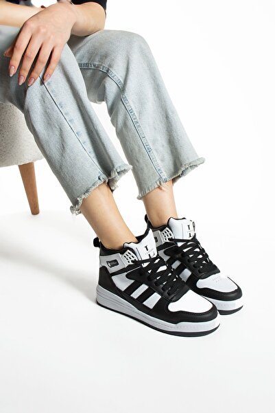 Lubrand Black and White High Top Sneakers Basket Shoes