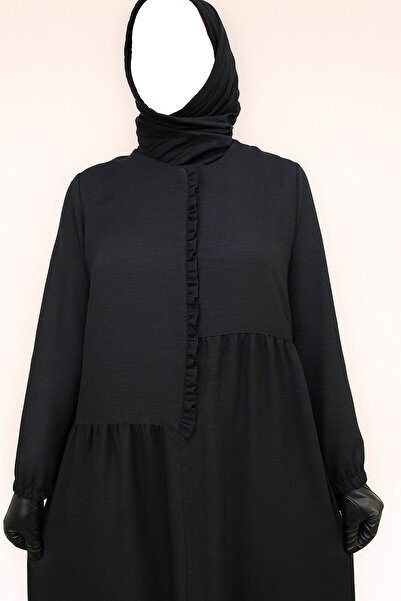 HESNA Maksi Yazlık Siyah  Büyük Beden Elbise