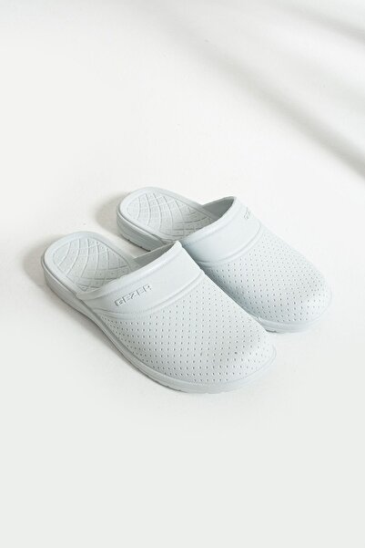 Moda Devrin Gz9601 Бели затворени предни чехли за баня с нехлъзгаща се подметка за балкон, градина (печатът е променлив)