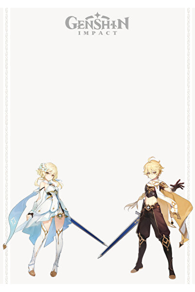 ganbarou art studio Genshin Impact A5 Lumine & Aether Notepad, Bloknot