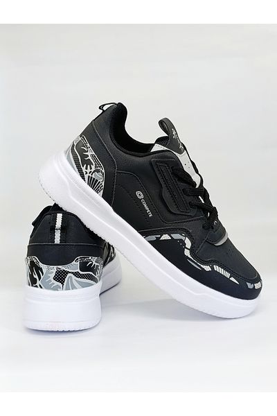 Ayakkabı Durağı Women's Black and White Patterned Sports Shoes