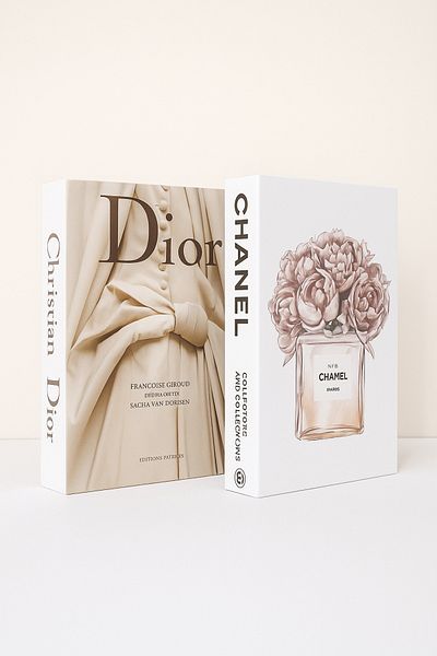 BayCazip Cutie decorativă cu aspect de carte din 2 piese, rochie de mireasă și tematică parfum