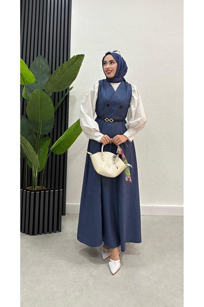 BRN IŞIK TESETTÜR Reyyan Hijab Gilet Dress