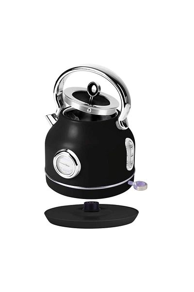 Berlinger Fierbător electric cu termometru, colecție neagră mată, 1,7 l