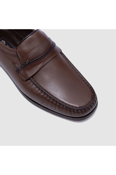 TOGO Kahverengi Hakiki Deri Erkek Rok Ayakkabı [052277] - Köseli Taban