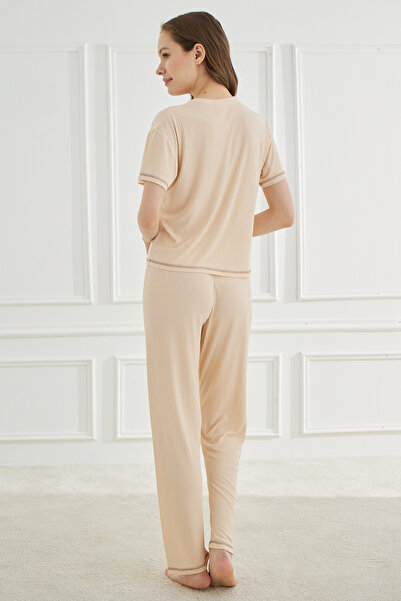 TURAY Σετ πιτζάμες Cute Shapes Detail Short γυναικεία μπεζ