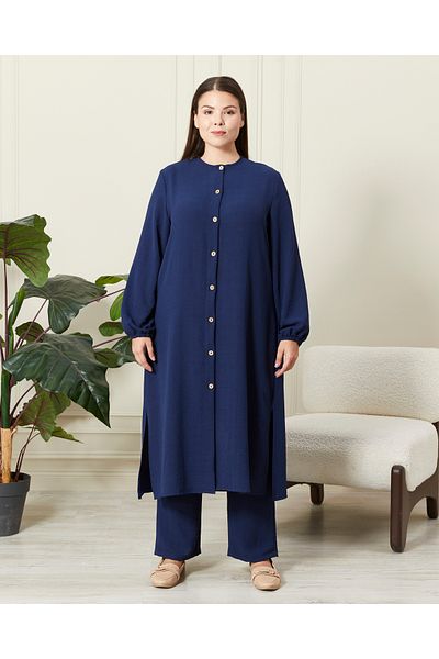 Ferace Σετ 2 τεμαχίων λινό Plus Size Ayrobin - Γυναικείο