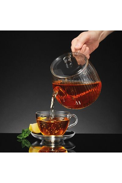 Ambition Glass kettle 1.2L, heat-resistant, Curly