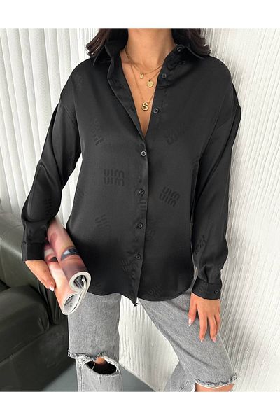 JESSE STORY Cămașă de damă din satin cu model 75 cm