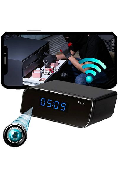 Vala Tech Camera Spion Wi-fi Ip Ascunsa In Ceas Desteptator ®️,64 Gb,1080p Hd,microfon,infrarosu