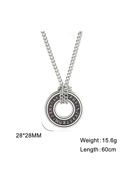 Choice Steel Color Vintage Nordic Rune Necklaces for Men Stainless Steel Nors...