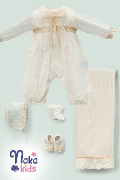 Naka Concept 5’li Dantelli Müslin Kız Bebek Hastane Çıkış Seti