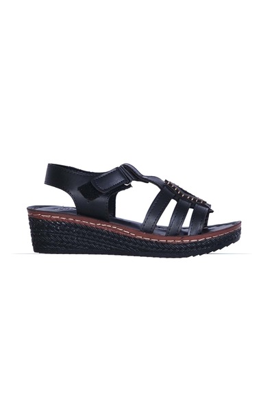 moda ayakkabım Moda Ayakkabı 184 Polero Dolgu Topuk Kadın Yazlık Sandalet