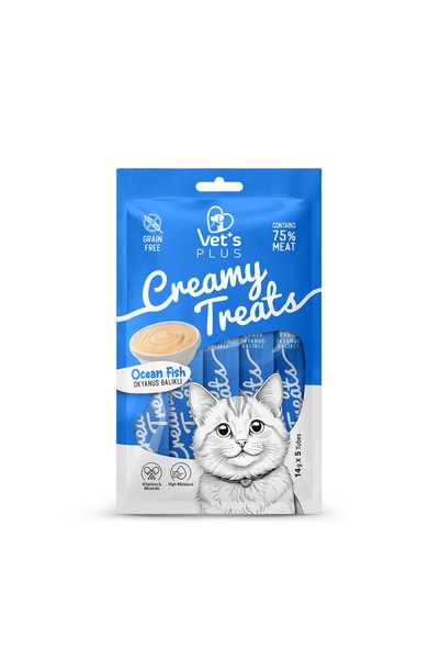 Vet's Plus Okyanus Balıklı Krema Kedi Ödülü 5x14gr