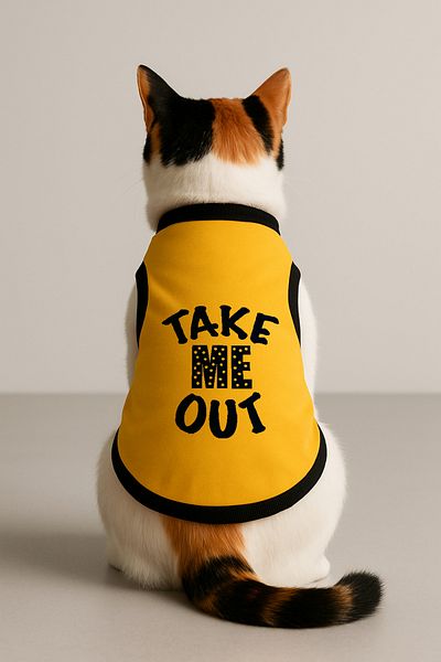 Monopetz New Season Fleece Dog and Cat Outfit - Size XL - Yellow Take Me Out
