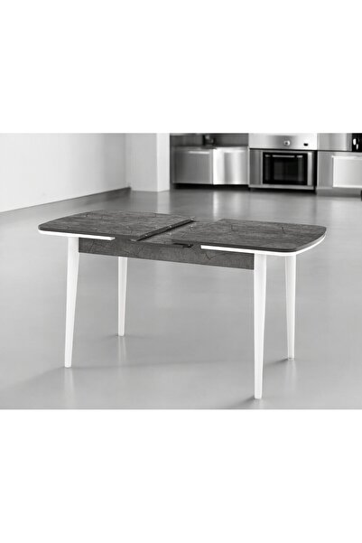 DENGEMA Açılır Kapanır Yemek Masası – Aris Masa, Beyaz Ayak, 4-6 Kişilik