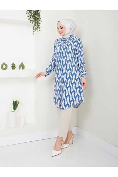 Kirazgym Zigzag Patterned Viscose Tunic