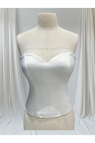 MODA Ecru m Neck Classic Corset Ready Size Wedding Dress