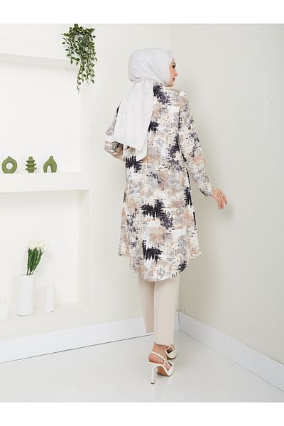 Kirazgym Viscose Patterned Tunic - Color Detailed