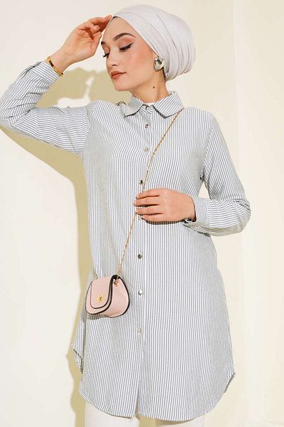 Kirazgym Striped Metal Buttoned Shirt