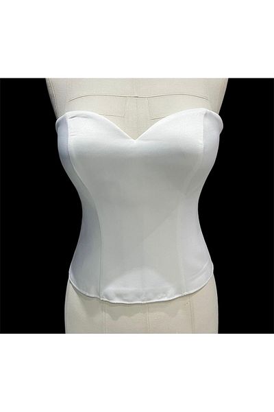 MODA Ecru m Neck Classic Corset Ready Size Wedding Dress