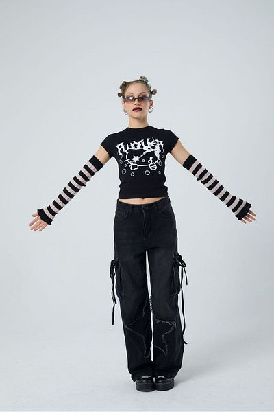 Kirazgym Vintage Seoul Star λεπτομερή τζιν