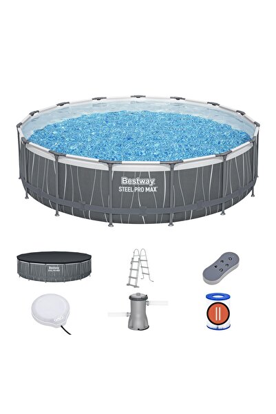 BESTWAY ® 561gd Steel Pro Max™ Led Işıklandırmalı Prefabrik Yer Üstü Çember H...