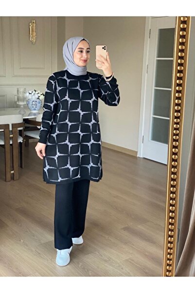 Kirazgym Star Glitter Knitwear Tunic and Trouser Set