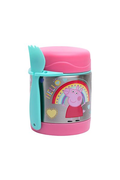 Bamboo Bark Peppa Pig Insulated Stainless Steel Food Jar with Spoon – Kids Thermal Lunch Container
