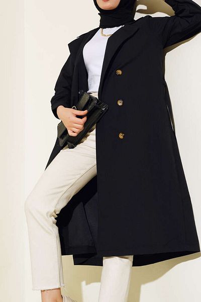 Kirazgym Belted Waist Buttoned Spring Summer Trench Coat