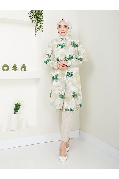 Kirazgym Viscose Patterned Tunic - Color Detailed