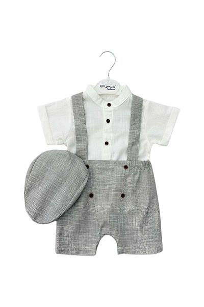 Balgüneş Tekstil Hat Shirt Salopet Set Gray