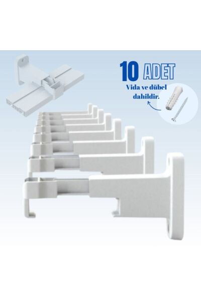 sebox Suport practic pentru cornișă, suport de perete pentru șină de perdea î...