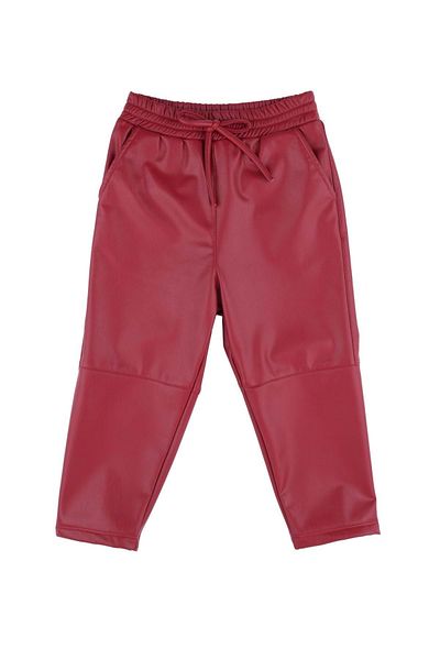 best kids Elastic Waist Leather Trousers