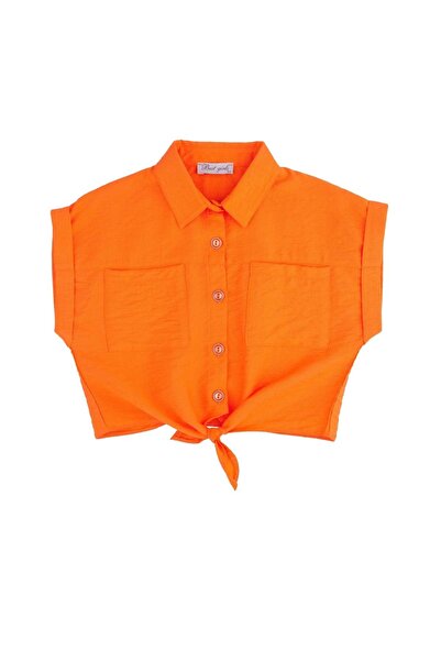 best kids Belt Tie Crop Shirt