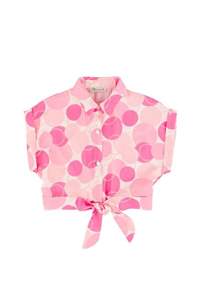 best kids Patterned Front Tie Shirt Pink