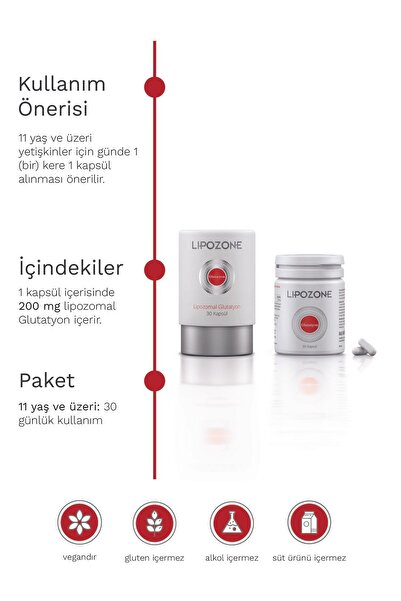 Lipozone Lipozomal Glutatyon 200 Mg 30 Kapsul