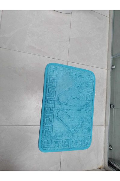 AYHOME Decor Footprint Non-Slip Special Bottomed Bath Mat Turquoise Color Bathroom Sink Mat Sisal