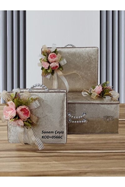 Sandık Dünyası Bavul Çanta Sandık Gelin Damat Çeyiz Sandığı 3lü 0566c
