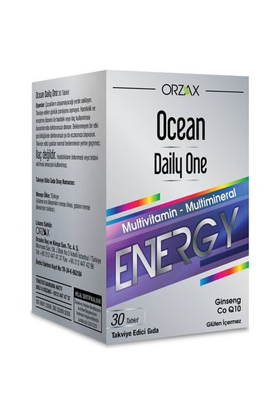 Orzax Ocean Daily One Energy 30 Tablets - Food Supplement