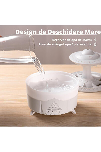 WELSMAR Umidificator Difuzor De Arome Si Uleiuri Esentiale, Efecte Luminoase Led, Auto Off, 350 ml