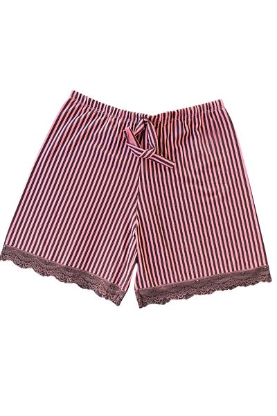 BUTİK1AVM Women's Pajama Bottoms Shorts Boxer Cotton Ultra Stretchy Comfortable Fabric Elastic Waist Striped