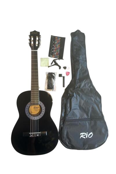 müzikhane Siyah Klasik Gitar 3/4 7 14 Yaş Kılıf Pena Kapo Sticker Askı