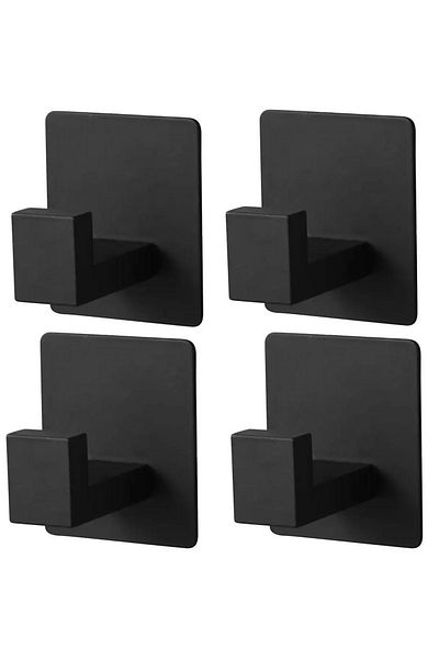 Welora Set of 4 self-adhesive wedges,Steel,Black - Black