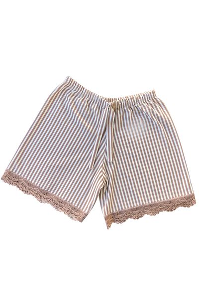 BUTİK1AVM Women's Pajama Bottoms Shorts Boxer Cotton Ultra Stretchy Comfortable Fabric Elastic Waist Striped