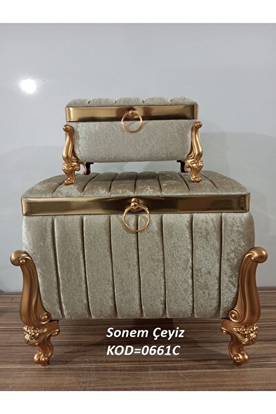 Sandık Dünyası Söz Nişan Bohça Gelin Damat Çeyiz Sandığı 2li 0661c