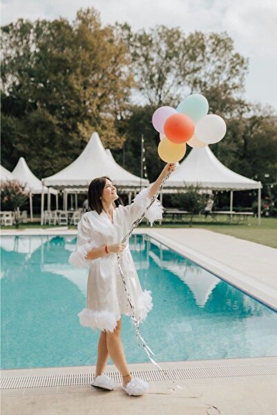 Before To Be Bride Весільний халат з повною вишивкою з чубчиком Золота атласна корона подарунок