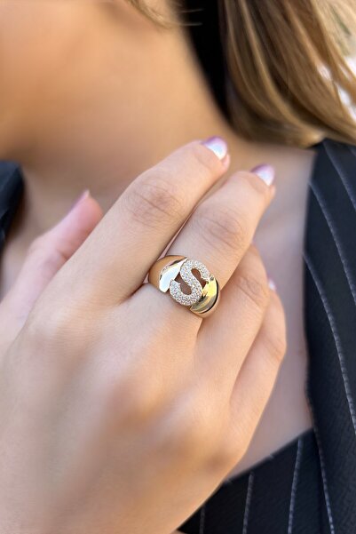 Altınaşkı Harfli Bombeli Altın Yüzük